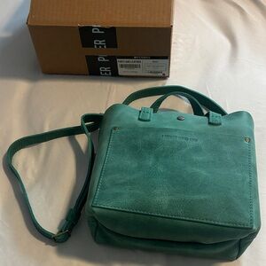 Portland Leather Mini crossbody tote IN REEF. NEW